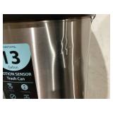 Nine Stars 13.2 Gallon Trash Can, Motion Sensor Kitchen Trash Can, Stainless Steel