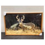 Open Road Brands Deer in Field Framed Wood Wall Art by Lance Krueger, Measures 24" x 40"
