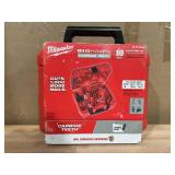 Milwaukee Hole Cutter Kit: 10 Pieces, 2 1/8 in to 4 1/4 in Saw Size Range, 2 1/4 in Max. Cutting Dp