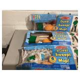 LOT OF 3 6PCS Melissa & Doug Dust! Sweep! Mop! Wood Pretend Play Preschool Cleaning Set