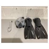 M/L-L/XL Adult Snorkeling Set - Full Face Mask, Wide Clear View, Anti-Fog System