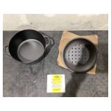 10 Inch / 5 Quart Cast Iron Deep Camp Dutch Oven