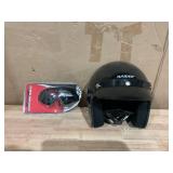 Raider Medium Adult Gloss Black Open Face Helmet with Goggles