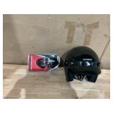Raider Medium Adult Gloss Black Open Face Helmet with Goggles
