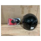 Raider Medium Adult Gloss Black Open Face Helmet with Goggles