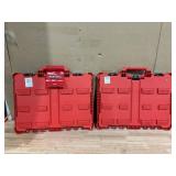 LOT of 2 Milwaukee PACKOUT 11-Compartment Low-Profile Impact Resistant Portable Small Parts Organizer