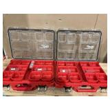 LOT of 2 Milwaukee PACKOUT 11-Compartment Low-Profile Impact Resistant Portable Small Parts Organizer