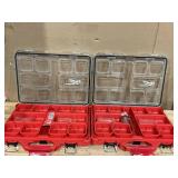 LOT of 2 Milwaukee PACKOUT 11-Compartment Low-Profile Impact Resistant Portable Small Parts Organizer