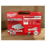 Milwaukee 1/4 in. Drive SAE/Metric Ratchet and Socket Mechanics Tool Set (50-Piece)