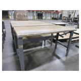 STEEL FRAME, ADJUSTABLE HEIGHT WORK TABLES