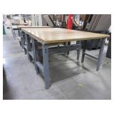 STEEL FRAME, ADJUSTABLE HEIGHT WORK TABLES