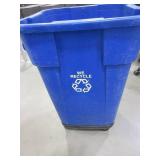 RUBBERMAID 40 GALLON RECYCLE BIN ON A DOLLY