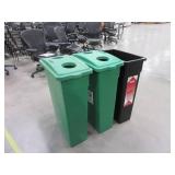 CONTINENTAL  23 GALLON RECYCLE BINS WITH 2 LIDS