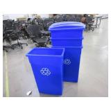 CONTINENTAL, 23 GALLON, WALL HUGGER RECYCLE BINS WITH LIDS
