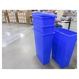 CONTINENTAL, 23 GALLON, WALL HUGGER RECYCLE BINS WITH LIDS
