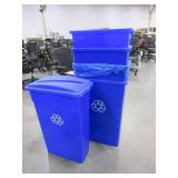 CONTINENTAL, 23 GALLON, WALL HUGGER RECYCLE BINS WITH  LIDS
