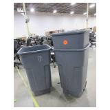 RUBBERMAID, 50 GALLON WHEELED TRASH BINS