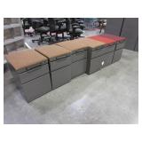 HERMAN MILLER FILE PEDESTALS WITH UPHOLSTERED TOPS