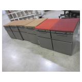 HERMAN MILLER FILE PEDESTALS WITH UPHOLSTERED TOPS