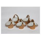 Set of 5 Vintage Gold-Toned Porcelain Decorative Baskets