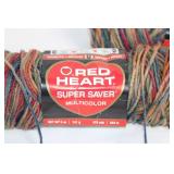 Lot of 2 Red Heart Super Saver Multicolor Worsted Yarn