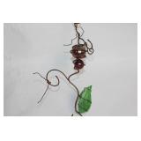 Decorative Hanging Metal Sculpture with Glass Accents