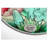 Handmade Stained Glass Art with Hummingbird and Floral Design by Joan Baker