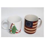 Collection of 11 Assorted Ceramic Coffee Mugs with Various Designs