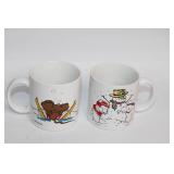Collection of 11 Assorted Ceramic Coffee Mugs with Various Designs