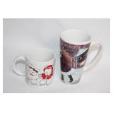 Collection of 11 Assorted Ceramic Coffee Mugs with Various Designs