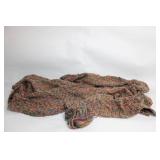 Multicolored Handmade Knitted Blanket with Yarn Ball