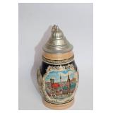 Vintage German Beer Stein with Pewter Lid and Munich City Scene
