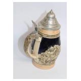 Vintage German Beer Stein with Pewter Lid and Munich City Scene