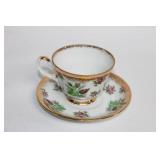 Napco China Hand-Painted Rose Tea Cup and Saucer