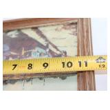 Framed Vintage Painting of Boats by Notre Dame