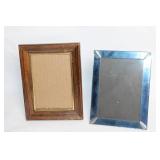 Set of 2 Vintage Photo Frames - Wooden and Metal Borders