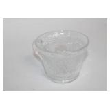 Set of 8 Glass Teacups and Floral Pattern Dessert Plates