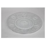 Set of 8 Glass Teacups and Floral Pattern Dessert Plates