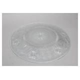 Set of 8 Glass Teacups and Floral Pattern Dessert Plates