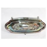 Vintage Silver-Plated Jewelry Box with Ornate Lid Design