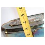 Vintage Silver-Plated Jewelry Box with Ornate Lid Design