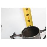 Vintage Set of 2 Silver-Plated Creamers with Ornate Handles