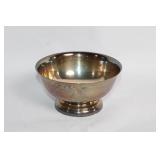 Vintage Iridescent Silver-Plated Serving Bowl - 5 Inches Tall