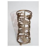 Set of 3 Bronze Candle Holders with Holiday Decorations