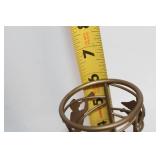 Set of 3 Bronze Candle Holders with Holiday Decorations