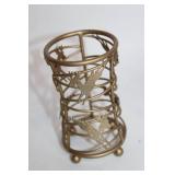 Set of 3 Bronze Candle Holders with Holiday Decorations