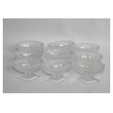 Set of 8 Vintage Clear Glass Compote Bowls