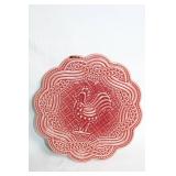 Set of 3 Decorative Plates with Rooster and Floral Designs