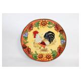 Set of 3 Decorative Plates with Rooster and Floral Designs