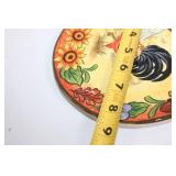 Set of 3 Decorative Plates with Rooster and Floral Designs